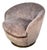Vintage Modern Barrel Swivel Accent Chair in Blush Textured Velvet For Sale