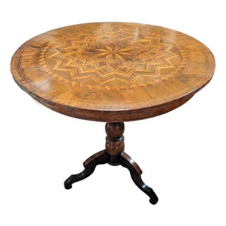 Early 20th Century Inlay Round Table For Sale