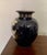 Vintage Japanese cobalt blue porcelain vase Crane, flower and turtle design Kutani ware 2 handle Signature on the bottom,...