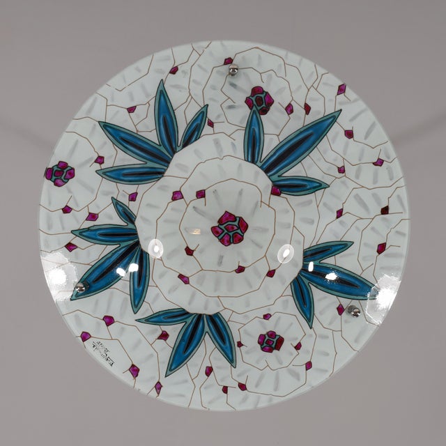 Large French Art Deco Pendant Light by Maxonade - 1930 Chandelier France For Sale - Image 10 of 15