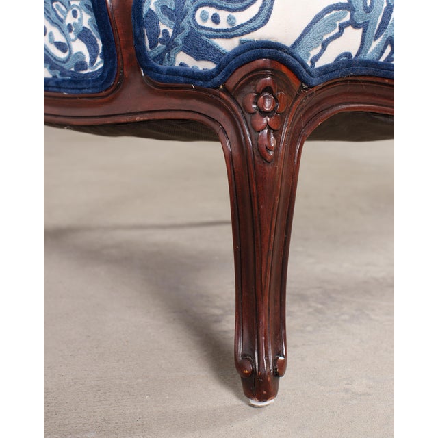 Louis XV Style Wingback Bergere Á Oreilles Crewel Work For Sale - Image 14 of 18