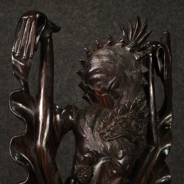 Brown Indonesian Artist, Dancer Figure, 1960, Wood For Sale - Image 8 of 13