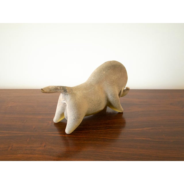 Alfredo Barbini Mid Century Modern Murano Venetian Glass Scavo Glass Bull by Alfredo Barbini Italy For Sale - Image 4 of 11