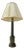 1940s Frederick Cooper Tyndale Reverse Painted Glass Column Lamp & Paper Shade For Sale
