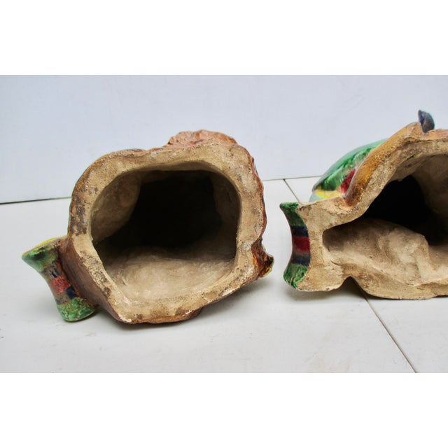 Early 19th Century Antique Chinese Terra Cotta Phoenix Birds - A Pair of 2 For Sale - Image 5 of 9