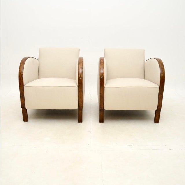 A stylish and very well made pair of Swedish Art Deco armchairs in satin birch. They were recently imported from Sweden,...
