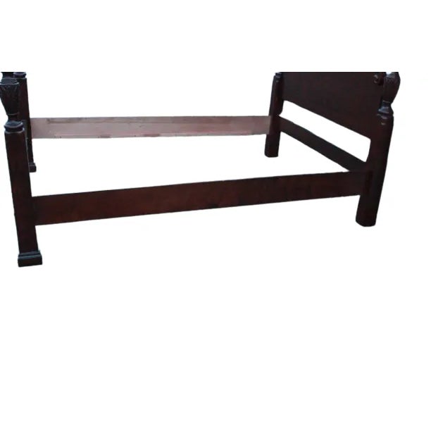 Vintage Kincaid Carved Mahogany Queen Size Four Poster Traditional Style Bed Fine Carved Details High Quality Construction...