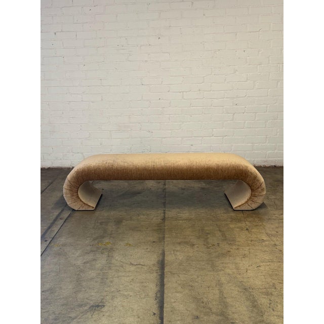 Sculptural Waterfall Bench in Cognac For Sale - Image 4 of 12