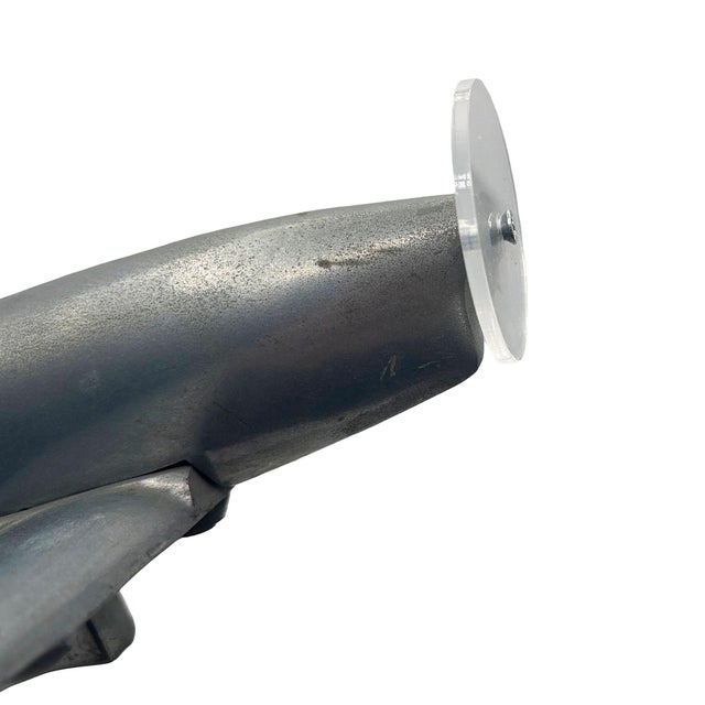 1980s Art Deco Machined Age Aluminum Fighter Airplane Table Lamp by Sarsaparilla For Sale - Image 13 of 15