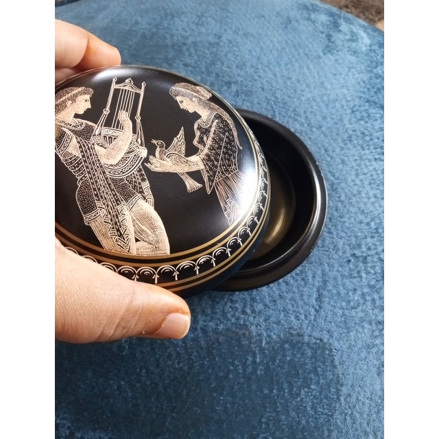 EXQUISITE Handmade Bailas Pottery From Greece 5" Trinket Box This exquisite 5" trinket box is handmade from Bailas pottery...