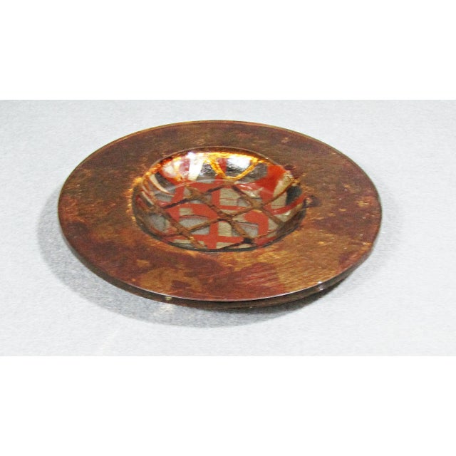 1990s Signed Tony Evans Glass on Copper Art Glass Bowl For Sale - Image 5 of 9