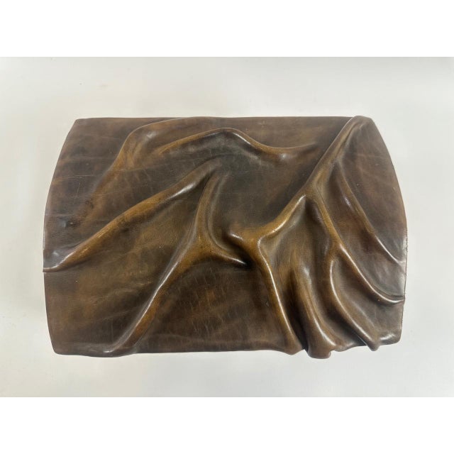 Vintage Hand-Crafted Leather Jewelry Box, 1980s For Sale - Image 4 of 11