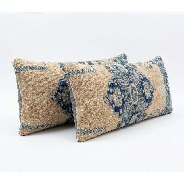 Mid-Century Modern Turkish Bedding Rug Pillow Cover 15'' X 41'' & 15'' X 47'' - Set of Two For Sale - Image 3 of 4