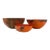 Hanova of Pasadena Rare Enameled Steel "Lava" Bowl - Rust/Orange 3pc Set For Sale