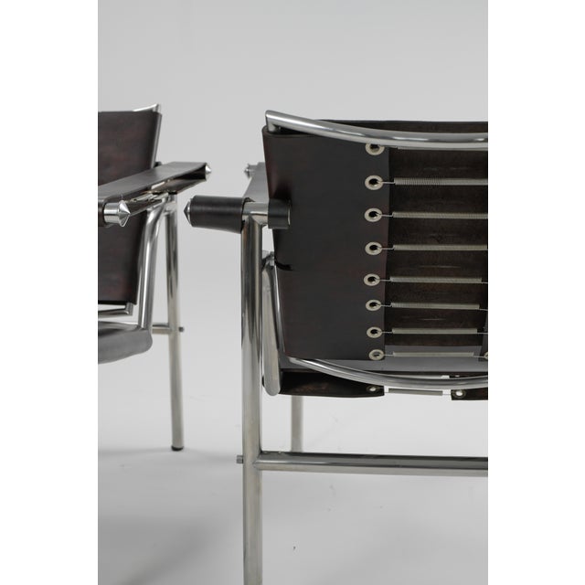 Pair of LC1 "Basculant" Armchairs by Le Corbusier, Pierre Jeanneret & Charlotte Perriand, manufactured by Treitel-Gratz,...