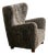 Danish Mid-Century High Wingback Armchair in Sheepskin from Fritz Hansen Denmark, 1940s For Sale