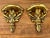 A pair of carved gilt-wood wall brackets or shelves based on the Prince of Wales Feather design. Made in Italy in the mid...