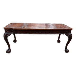 Mahogany Ball and Claw Foot Coffee Table For Sale