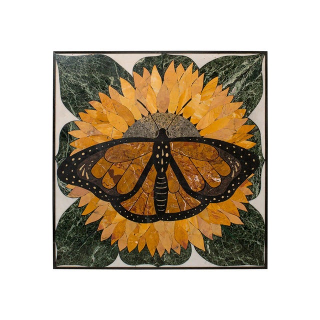 Early 21st Century Decorative Monarch Butterfly Tile Trivet For Sale