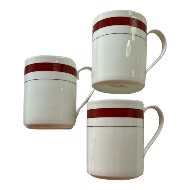 Lauren Ralph Lauren Normandy Crimson Mugs- Set of 3 For Sale