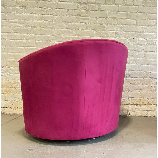 Pink Postmodern Swivel Lounge Chair / Armchair, C. 1980's For Sale - Image 11 of 13