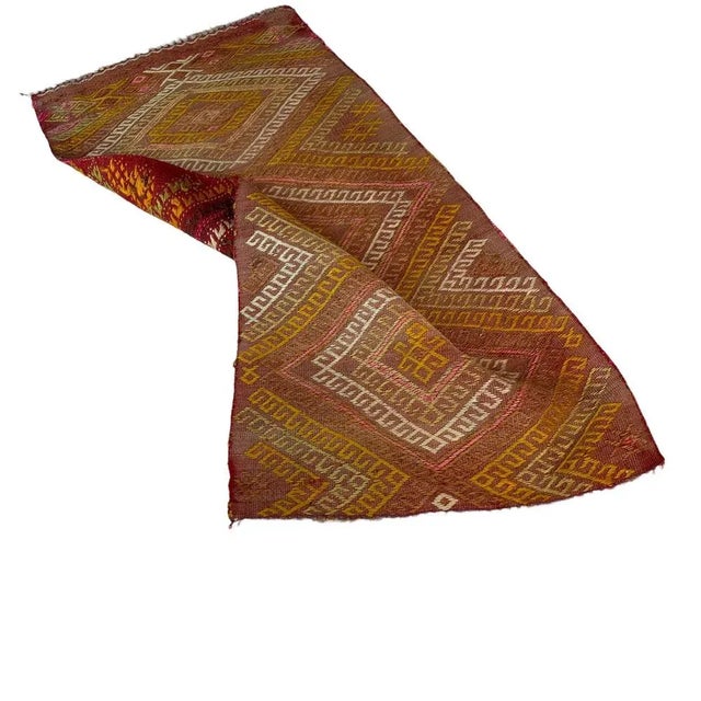 Brown Small Anatolian Turkish Kilim Rug For Sale - Image 8 of 11