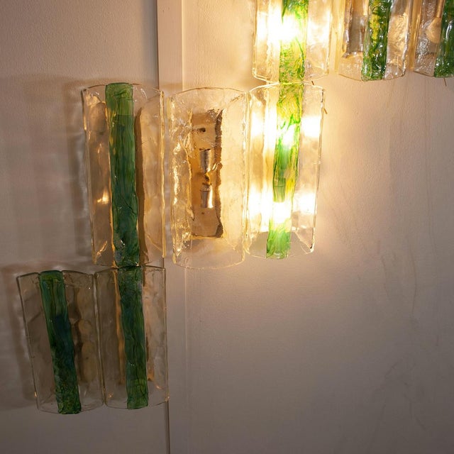 AVMazzega Emerald Green Wall Lights by Carlo Nason for Mazzega, 1960s, Set of 13 For Sale - Image 4 of 18