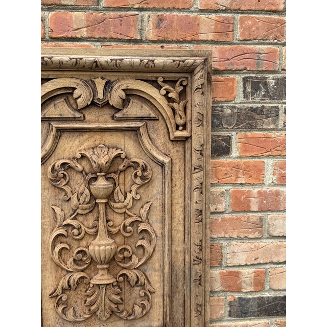 French Vintage French Wood Carved Panel For Sale - Image 3 of 9