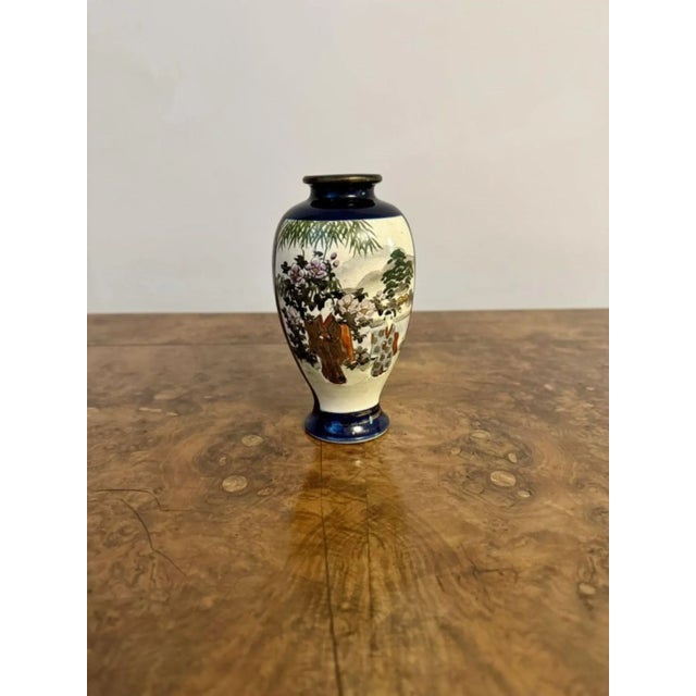 Antique Japanese Satsuma Baluster Shaped Vase, 1900 For Sale - Image 4 of 6