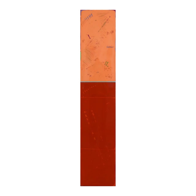 Tall Sunspot 46 - Tall Narrow Minimalist Abstract Acrylic and Resin Painting on Wood Panel by Ricky Hunt For Sale