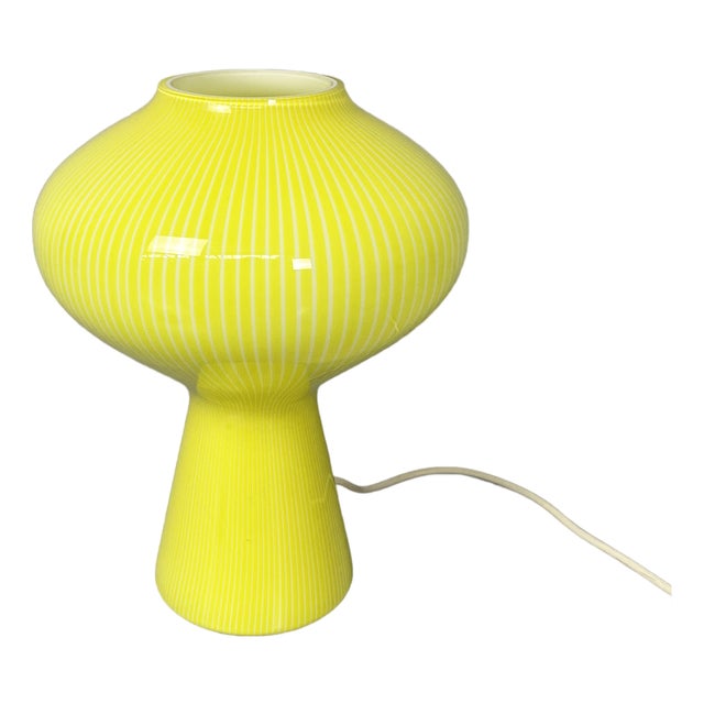 Mid-Century Modern Italian Yellow Murano Glass Table Lamp by Massimo Vignelli for Venini, 1950s For Sale