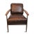 Mid-Century Modern Chestnut Leather Accent Chair For Sale - Image 3 of 8