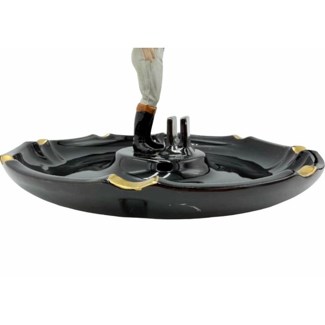 Metal Vintage the 21 Club Nyc Restaurant Equestrian Jockey Ashtray New York City For Sale - Image 7 of 10