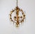 Gold Mid Century Spherical Gilt Leaves & Crystal Chandelier For Sale - Image 8 of 12