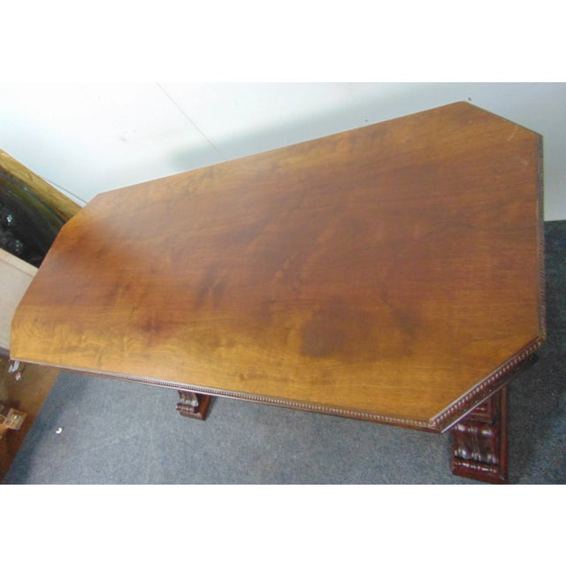 Wood Jacobean Carved Walnut Console/Sofa Table For Sale - Image 7 of 8
