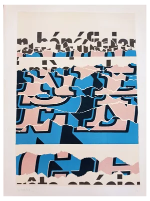 Arthur Aeschbacher, Composition with Letters, 1970s, Silkscreen