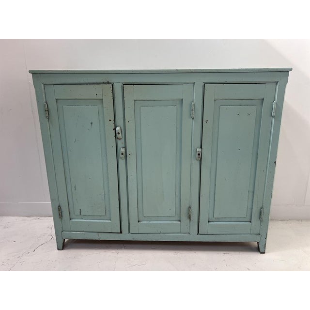 Parisian Kitchen Buffet with Three Doors in Patinated Beechwood For Sale - Image 11 of 11
