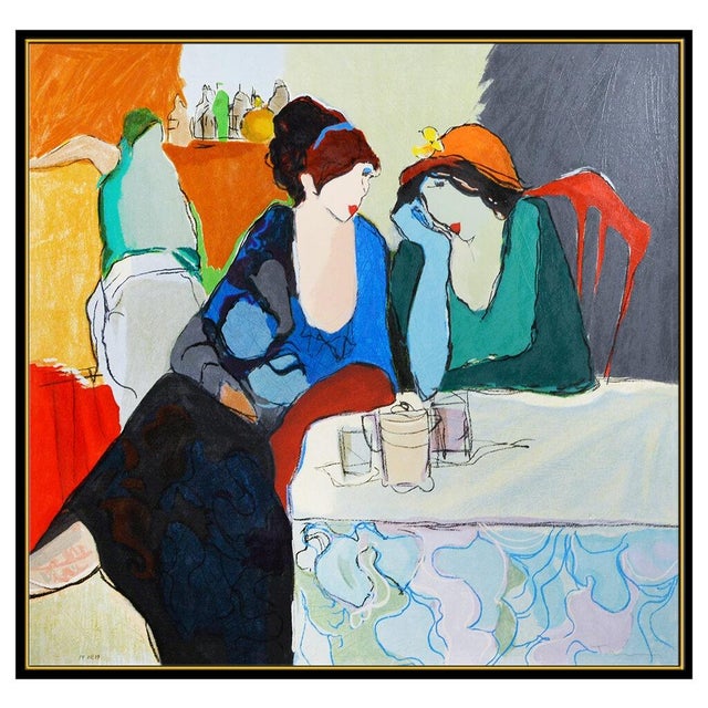 Post Impressionist Late 20th Century Two For Chat, Itzchak Tarkay For Sale - Image 3 of 6