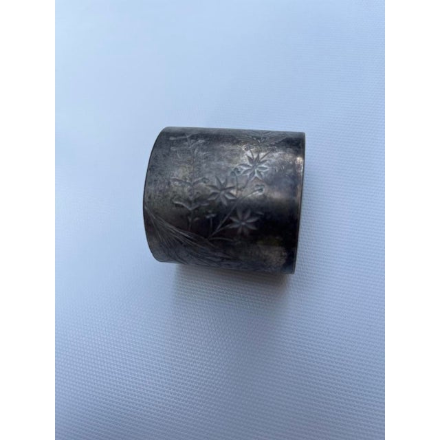 Antique Silver Metal Napkin Ring For Sale - Image 6 of 8