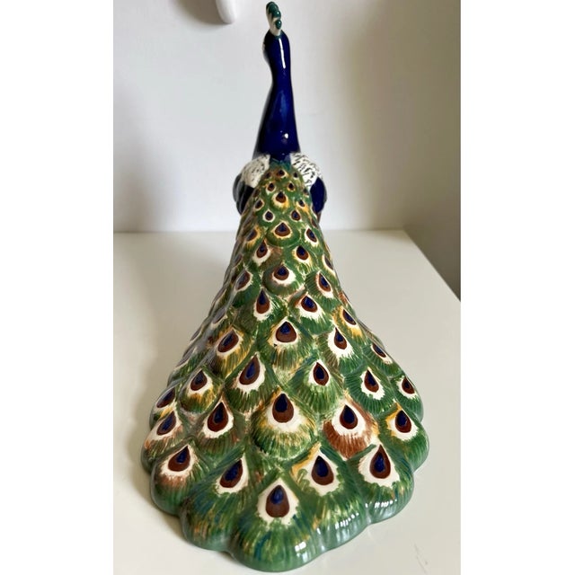 Vintage Mid Century Modern Holland Molds Ceramic Peacock Bird Figurine For Sale - Image 4 of 8