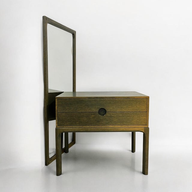 Chest of drawers with matching wall mirror designed by aksel kjersgaard and produced by odder møbelfabrik, denmark, c....
