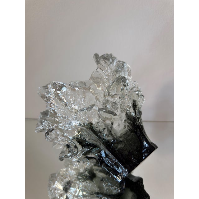 Black and Clear Ice Glass Iceberg Centerpiece by Pertti Santalahti for Humppila, Finland, 1970s For Sale - Image 4 of 12