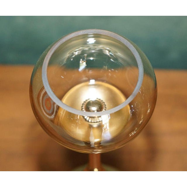 2000 - 2009 Brass Finish an Glass Candleholders, Set of 4 For Sale - Image 5 of 17