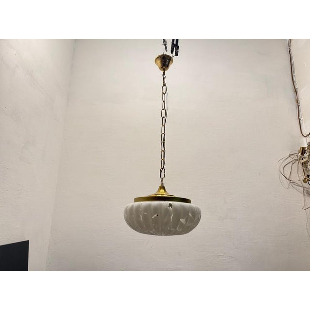 White murano glass light pendants set of 2 exquisite venetian murano glass with brass fittings height with chain 85 cm...