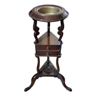 Mid 20th Century Queen Anne Mahogany Pedestal Plant Stand For Sale