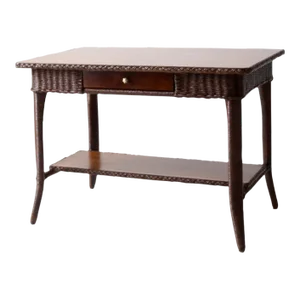 Antique Wicker Library Table