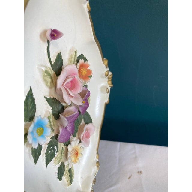 Ceramic Vintage Lefton Floral Ceramic Wall Decor For Sale - Image 7 of 9