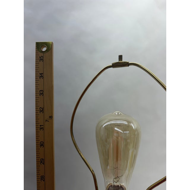 Brown Vintage Mid-Century Modern All-Ceramic Table Lamp With Incised Texture For Sale - Image 8 of 9