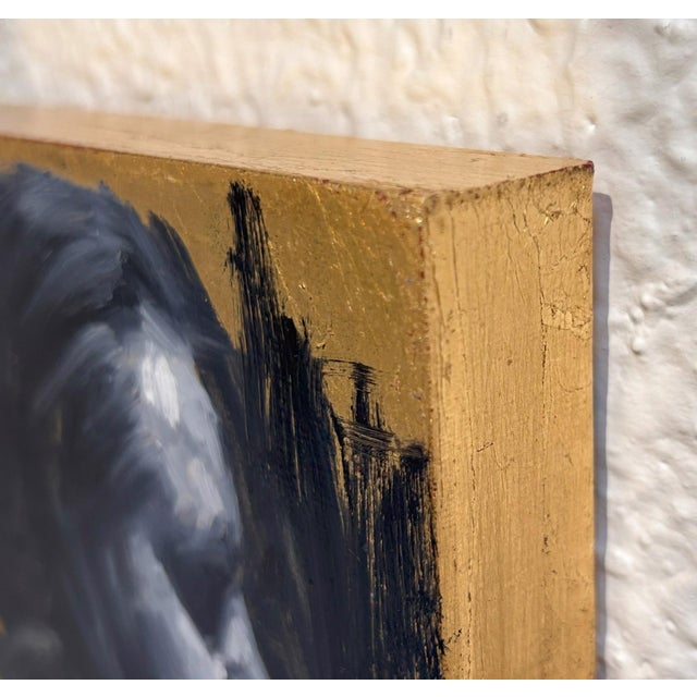 2010s Tom by John Wentz | Oil on Copper Leaf Portrait of a man's profile For Sale - Image 5 of 5