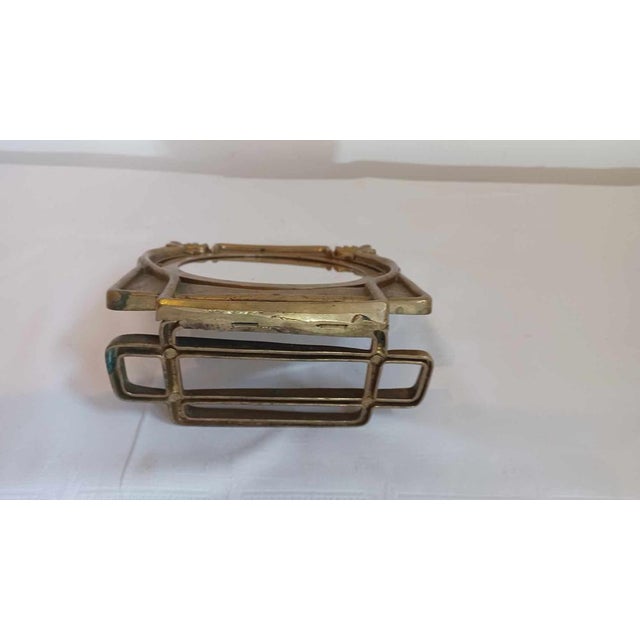 Makeup mirror, brass. Lots of beautiful old patina.